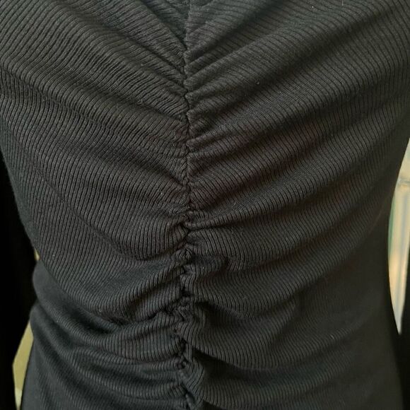 Generation Love Black V-neck Ruched Stretch Shirred Long Sleeves Blouse/Top XS/S - Picture 4 of 6